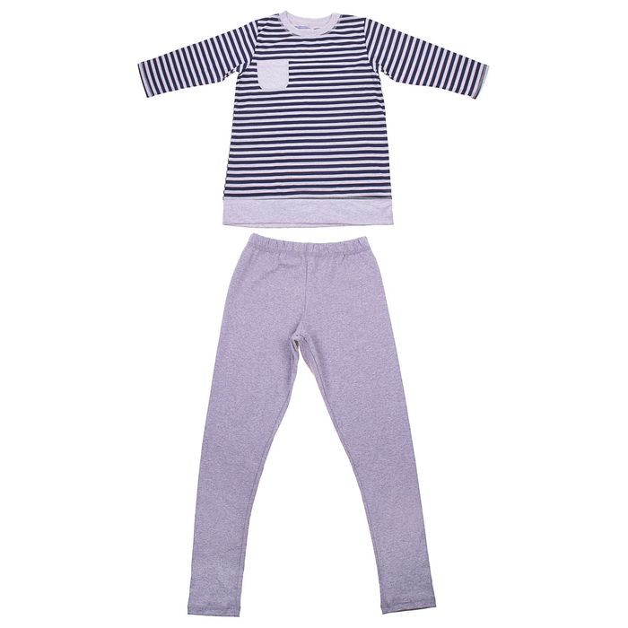 Комплект женский (джемпер, брюки), размер 58, цвет синий в полоску, кулирка