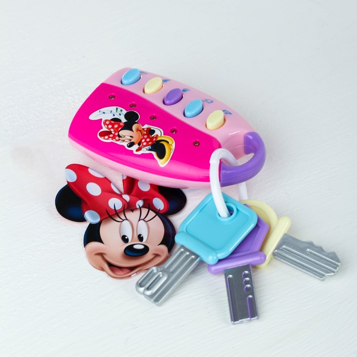 Набор музыкальных игрушек "Брелок,телефон,руль", Минни, свет, звук