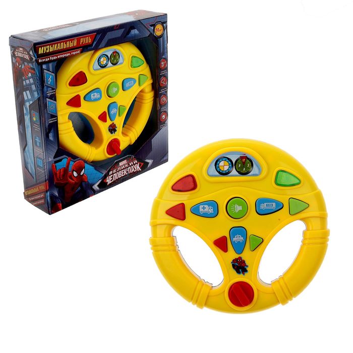 Руль музыкальный "Человек-паук", световые эффекты, МИКС