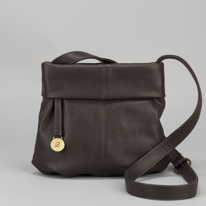 Сумка женская на молнии, 1 отдел с перегородкой, 1 наружный карман, регулируемый ремень, коричневая