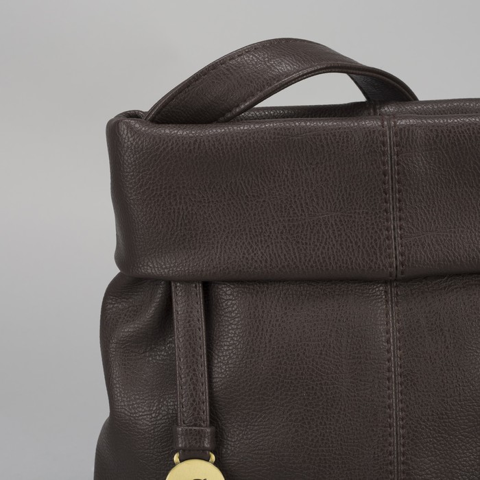 Сумка женская на молнии, 1 отдел с перегородкой, 1 наружный карман, регулируемый ремень, коричневая