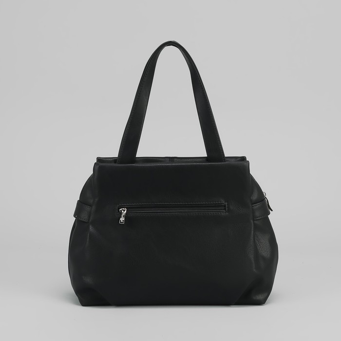 Сумка женская на молнии, 1 отдел, 1 наружный карман, чёрная