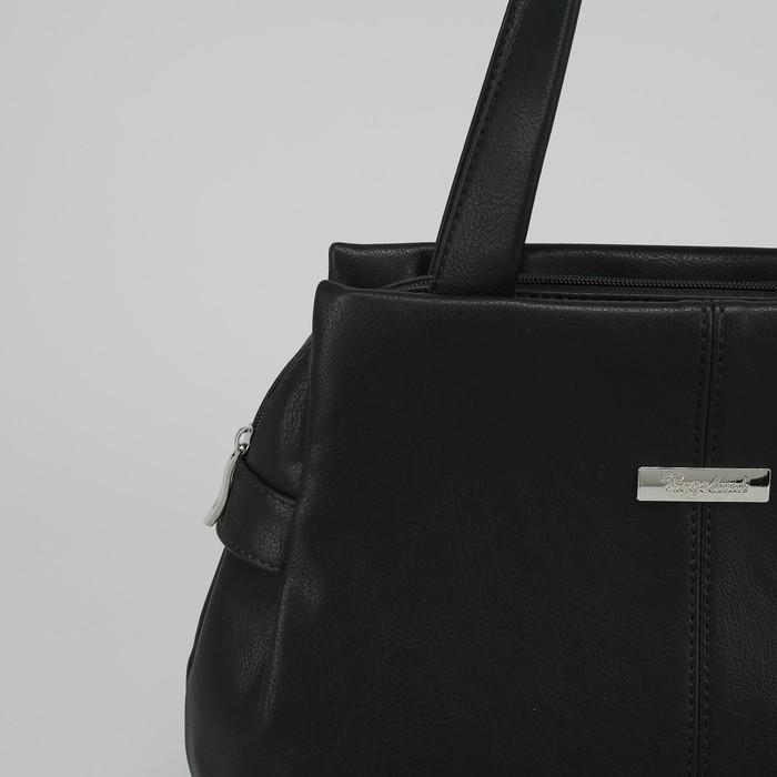 Сумка женская на молнии, 1 отдел, 1 наружный карман, чёрная