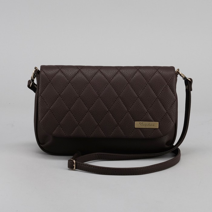 Сумка женская на клапане и молнии, 1 отдел, 1 наружный карман, длинный ремень, коричневый