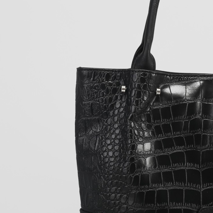 Сумка женская, 2 отдела на молнии, наружный карман, цвет чёрный