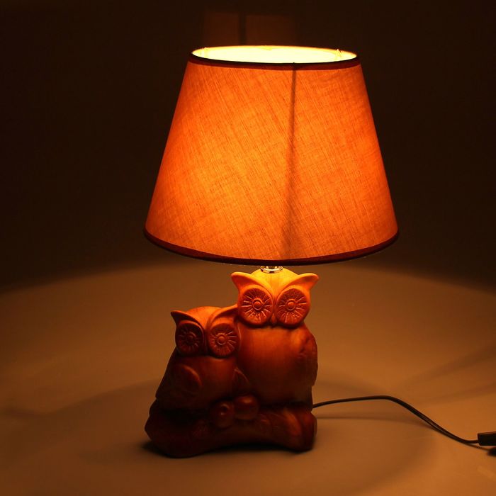 Лампа настольная с абажуром "2 совы"