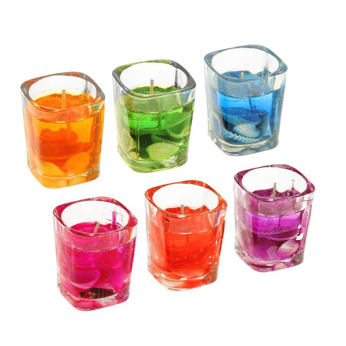 Свеча гелевая "Ракушки", цвета МИКС