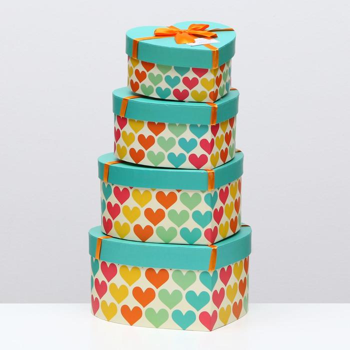 Набор коробок 4в1 "Сердце", 23,5 х 22 х 11,5 - 14 х 14,5 х 7,5 см