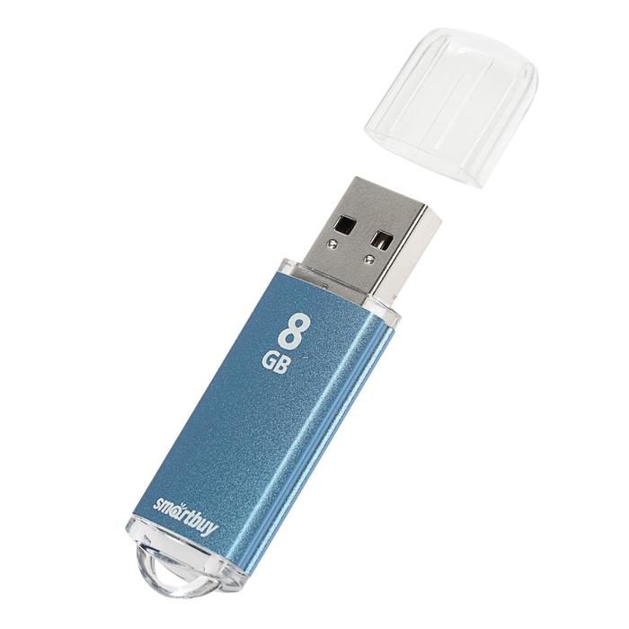 Флешка USB Smartbuy 8Gb V-Cut, синяя