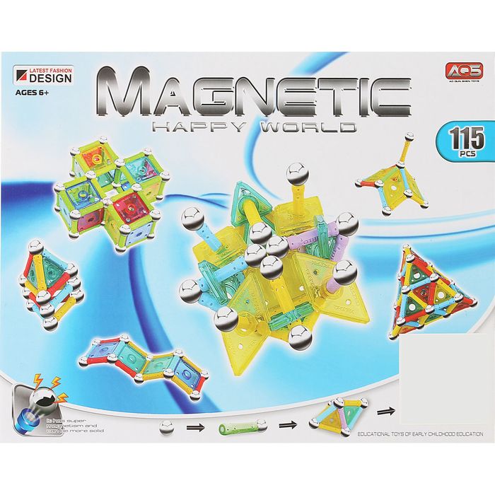 Конструктор магнитный «Магический шар», 115 деталей