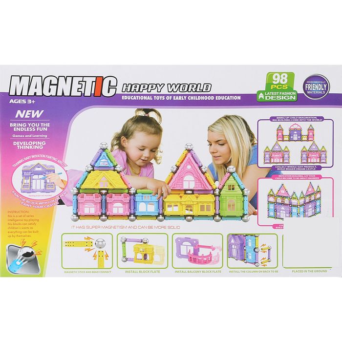 Конструктор магнитный «Королевский замок», 98 деталей