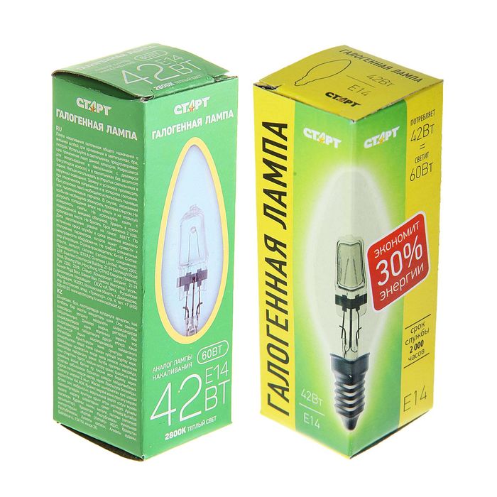 Лампа галогенная "Старт", Е14, 42 Вт