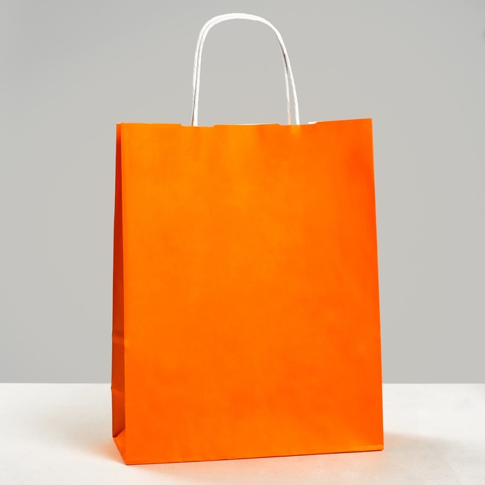 Пакет крафт, оранжевый, 25 х 11 х 32 см