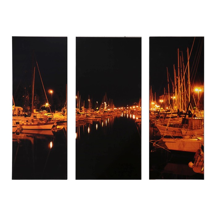 Модульная картина на подрамнике "Римини: ночь", 25×65, 30×65, 25×65 см, 80×60 см