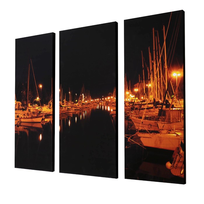 Модульная картина на подрамнике "Римини: ночь", 25×65, 30×65, 25×65 см, 80×60 см