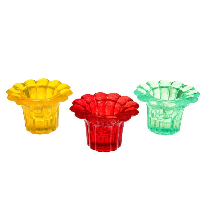 Подсвечник "Хризантемка" цветной МИКС