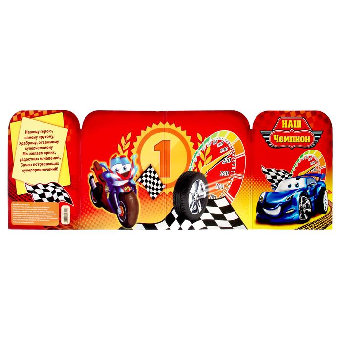 Фоторамка-гармонь на 4 фото "Наш чемпион"