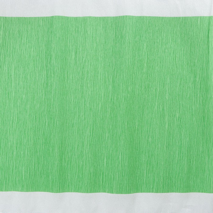Бумага креп, с белым верхом, цвет зелёный, 0,5 х 2,5 м