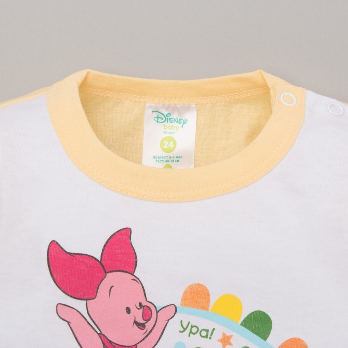 Футболка с длинным рукавом детская "Дисней беби: Медвежонок Винни и друзья", рост 98-104 (60) см, 3 года, 100% хлопок
