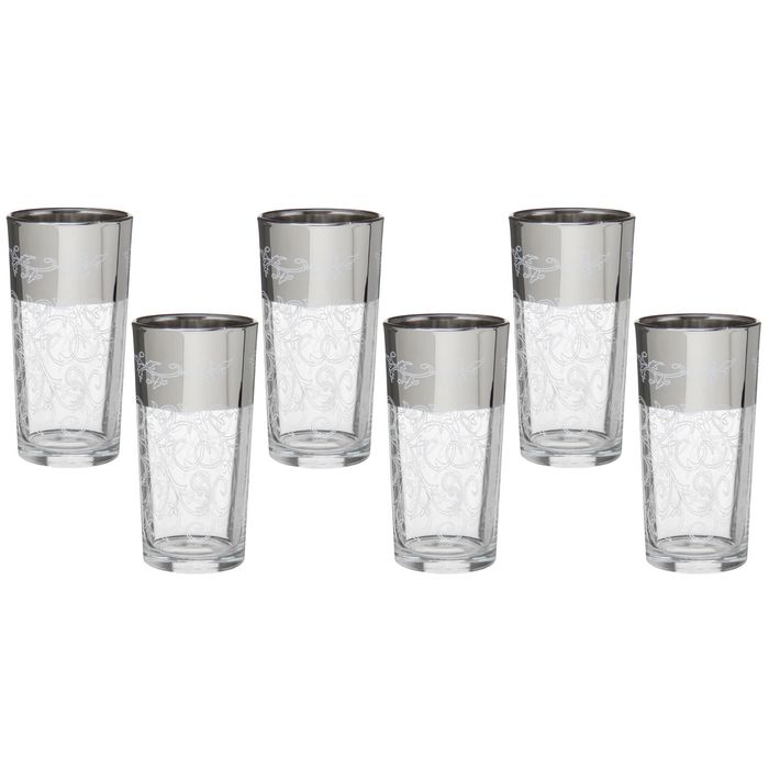 Набор стаканов 230 мл "Белые цветы. Напыление", 6 шт