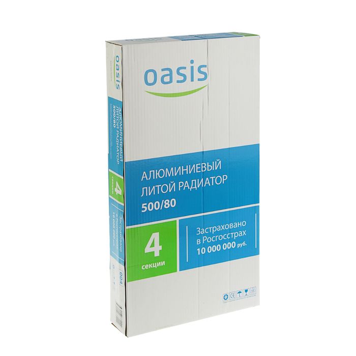 Радиатор алюминиевый Oasis, литой, 500х80, 4 секции