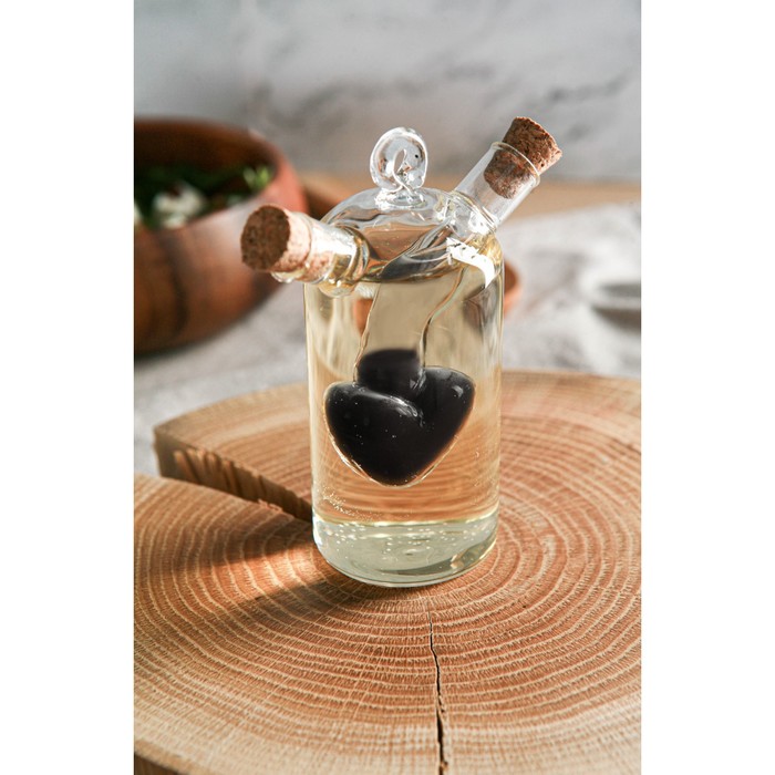 фото Бутыль стеклянная для соусов и масла 2 в 1 «фьюжн. сердце», 200/15 мл, 9,5×8×10 см
