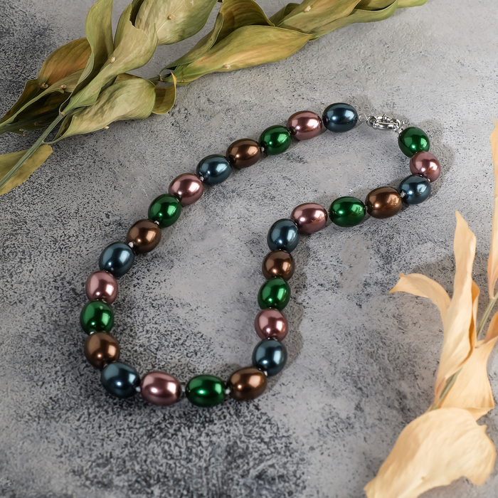 Бусы "Майорка" овал, цветные тёмные, 45см