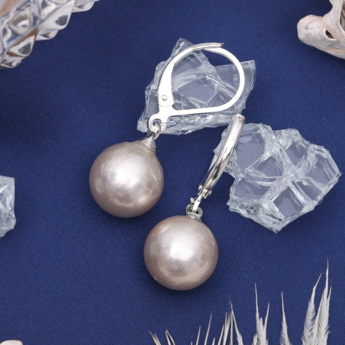 Серьги "Майорка" шар №10, цвет розовый