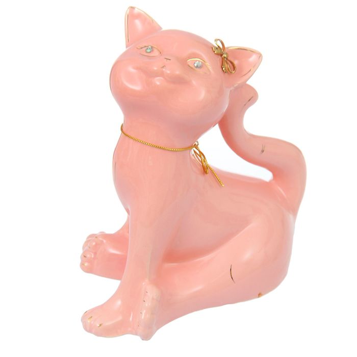 Копилка "Анфиса" большая, глазурь, розовый с верёвкой