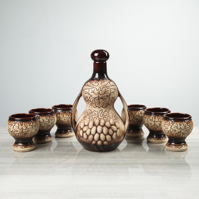 Штоф с рюмками "Виноградная амфора" 7 предметов, 1 л