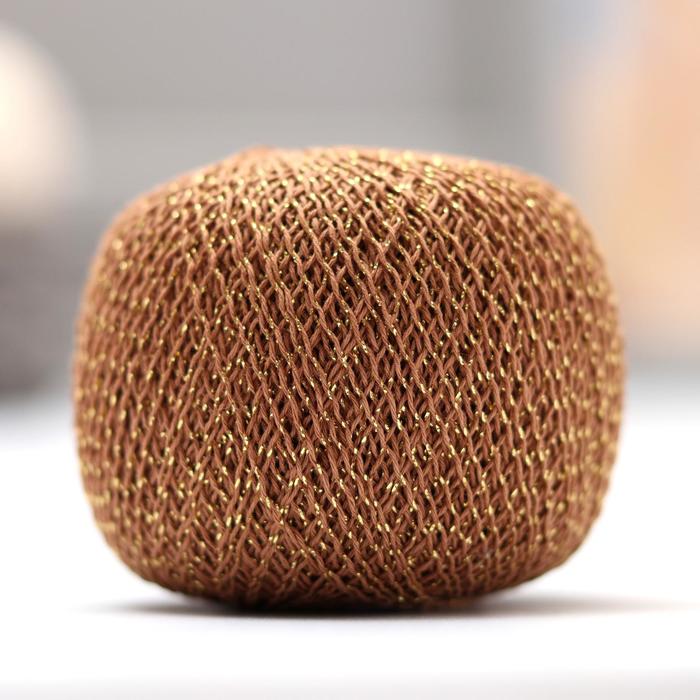 Нитки вязальные "Золотой шар" 390м/50гр 86% хлопок, 14% люрекс цвет 3203