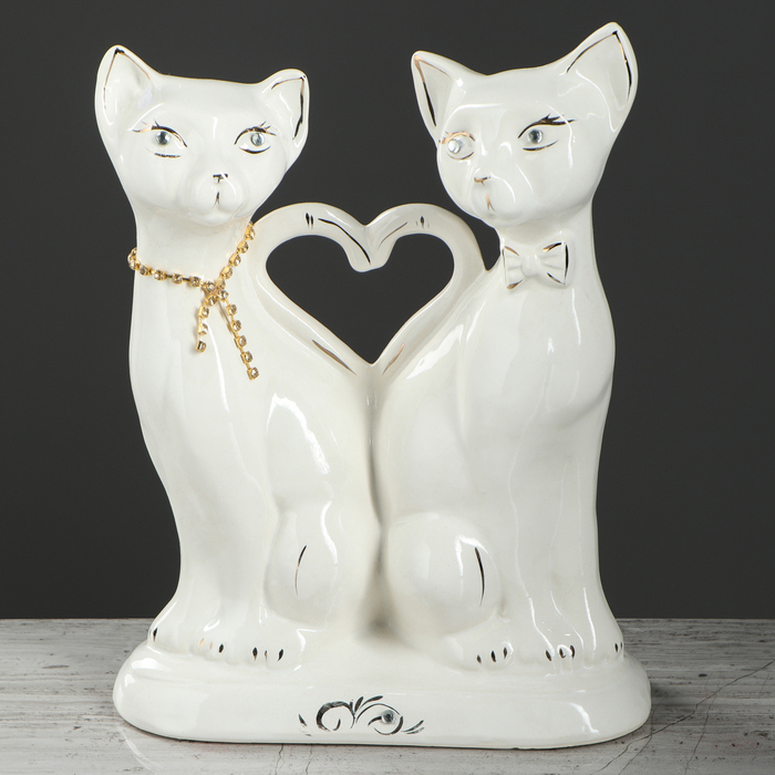 Копилка "Коты-аристократы" глазурь, белая