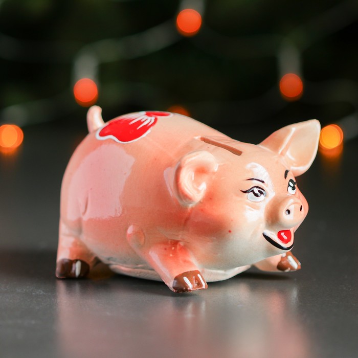 Копилка "Поросёнок с бантиком"