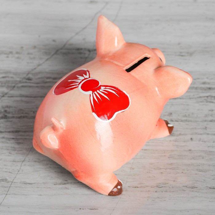 Копилка "Поросёнок с бантиком"