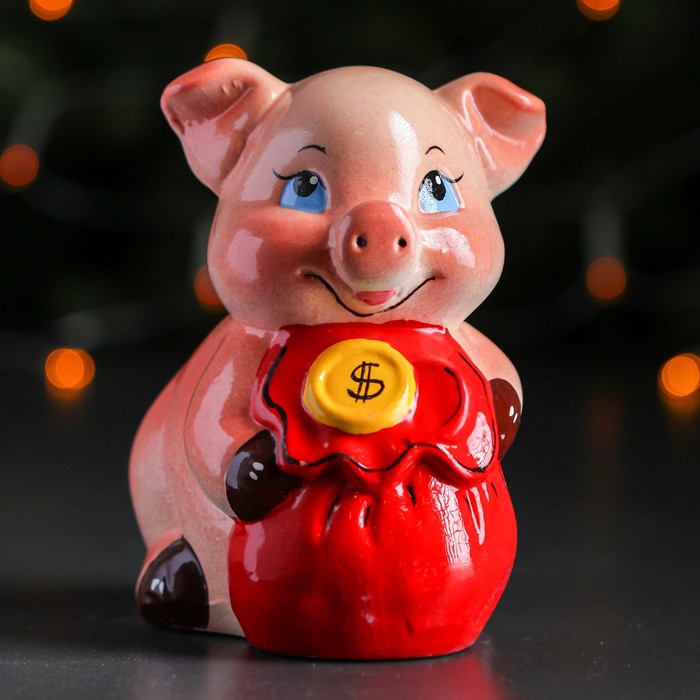 Копилка "Поросёнок с мешком"