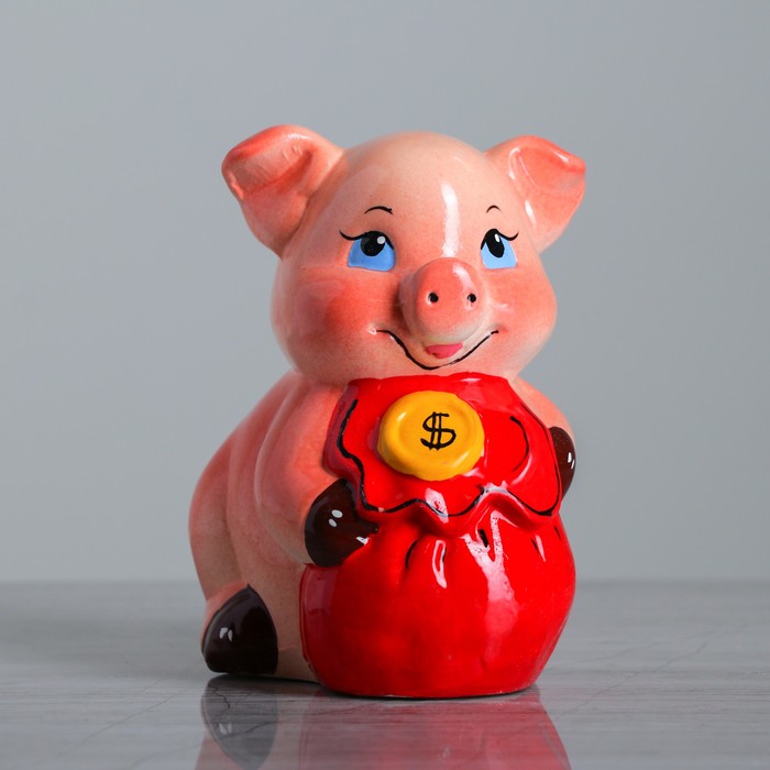 Копилка "Поросёнок с мешком"