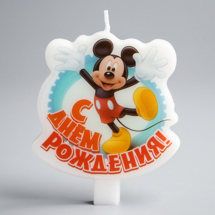 Свеча в торт Дисней "С днем рождения" Микки Маус