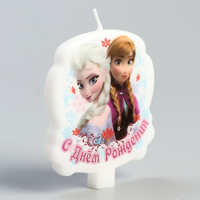 Свеча в торт Дисней "С днем рождения" Холодное сердце
