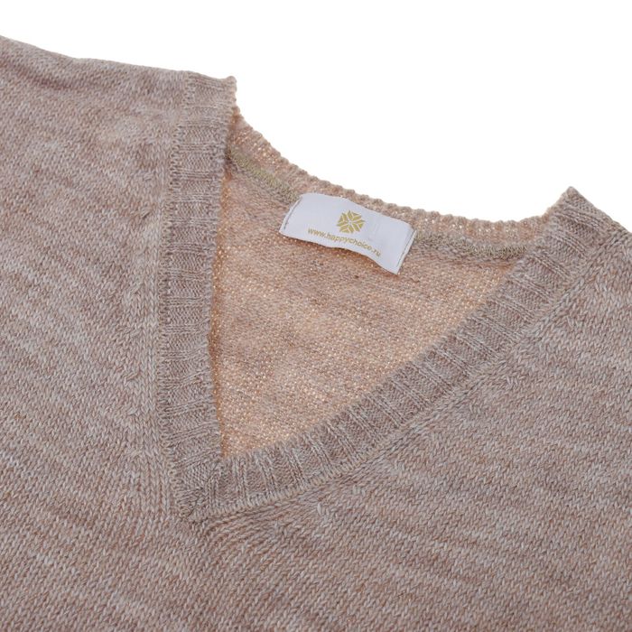Джемпер мужской вязаный 5106, цвет бежевый, р-р 54
