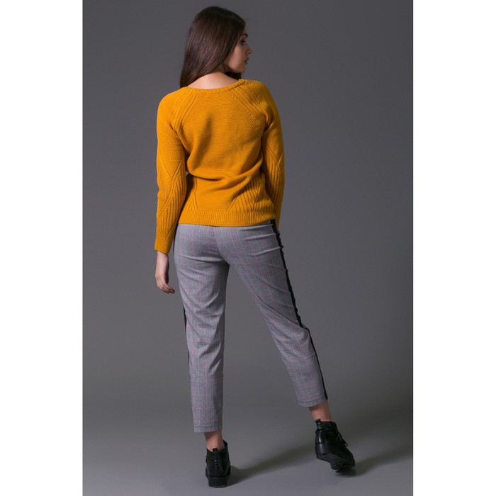 Джемпер женский вязаный 3367, цвет горчица, р-р 42