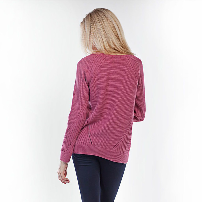 Джемпер женский вязаный 3367, цвет брусника, р-р 42