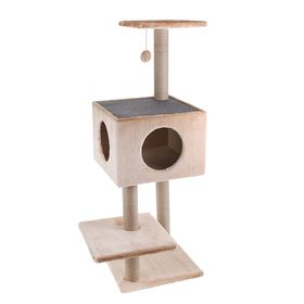 

Игровой комплекс с домиком, полками и игрушкой, 38,5х38,5х116 см, джут, микс цветов