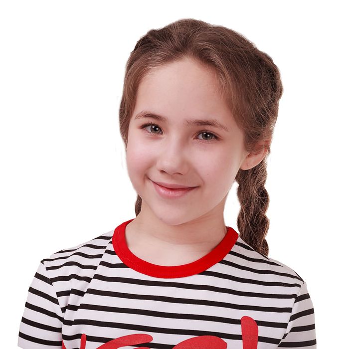 Джемпер для девочки, рост 158-164 см (84), белый/черная полоска