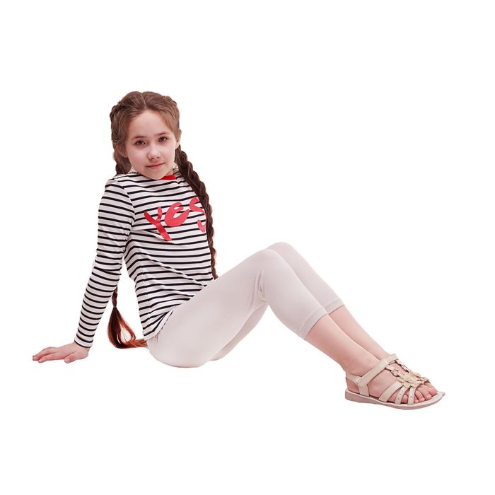 Джемпер для девочки, рост 158-164 см (80), белый/черная полоска