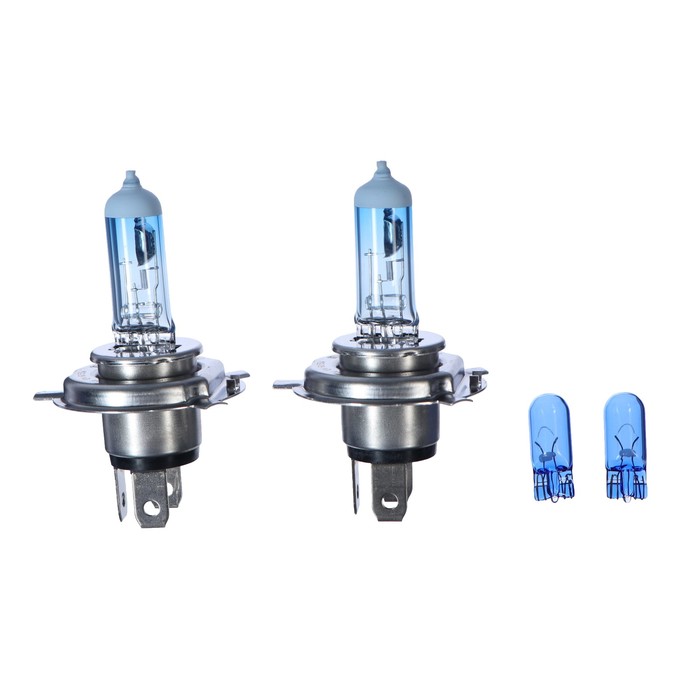 Лампа автомобильная Philips White Vision, H4, 12 В, 60/55 Вт, набор 2 шт.