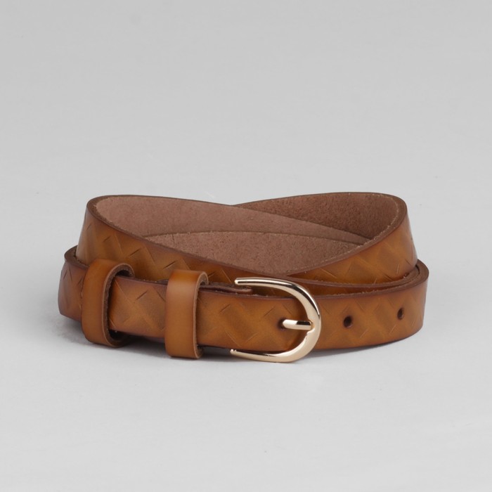 Ремень женский "Диагональ", винт и пряжка под золото, ширина - 2см, цвет хаки