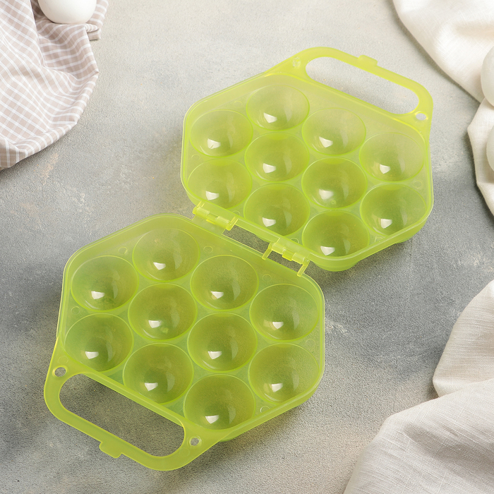 Контейнер для хранения яиц 10 ячеек, цвета МИКС