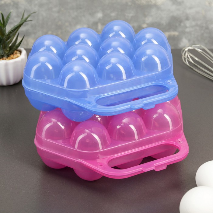 Контейнер для хранения яиц 10 ячеек, цвета МИКС