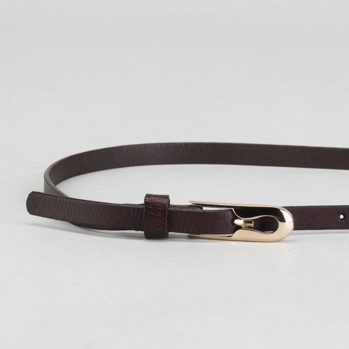 Ремень женский, винт и пряжка под золото, ширина - 1см, коричневый