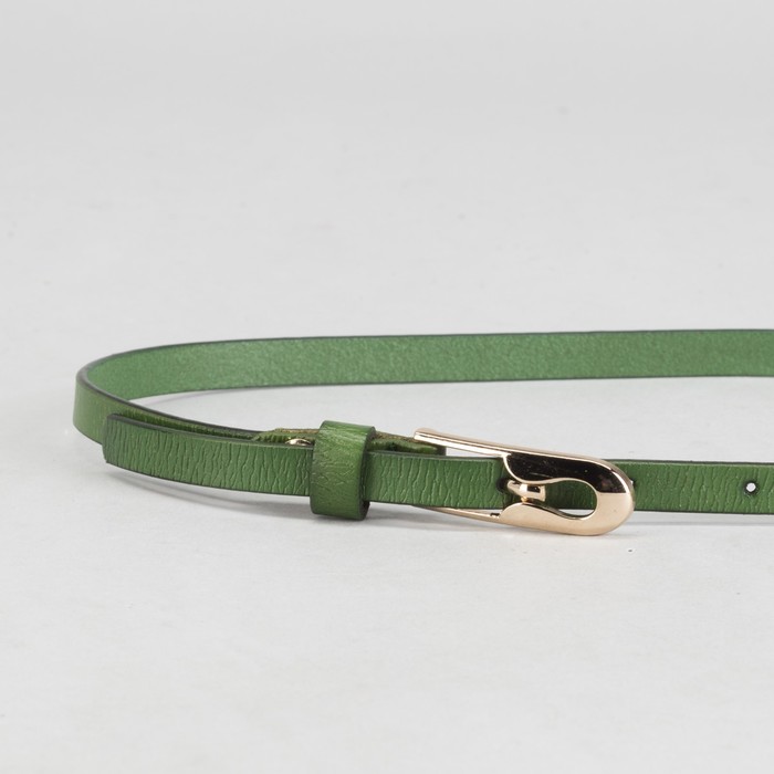 Ремень женский, винт и пряжка под золото, ширина - 1см, зелёный